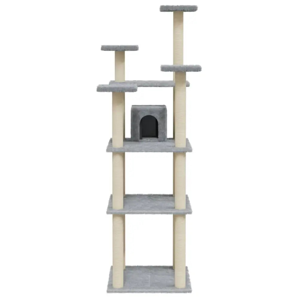 Vidaxl cat tree with sisal scratching posts light grey 171