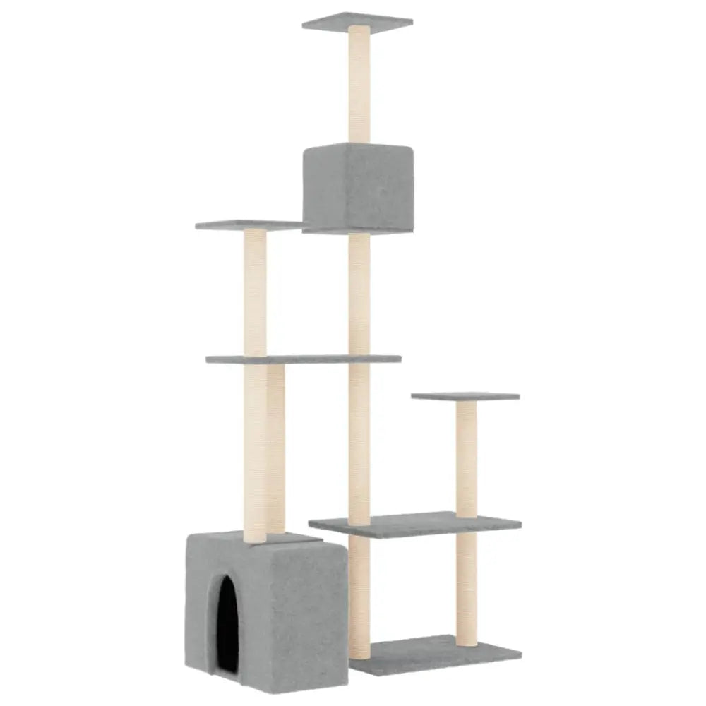 Vidaxl cat tree with sisal scratching posts light grey 180