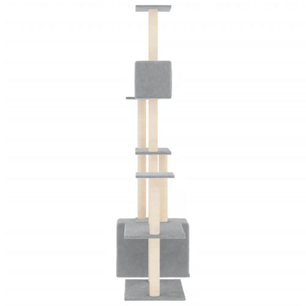 Vidaxl cat tree with sisal scratching posts light grey 180