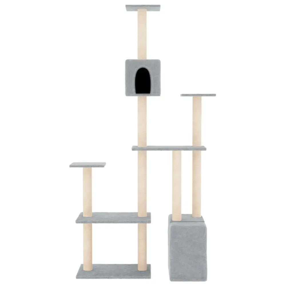 Vidaxl cat tree with sisal scratching posts light grey 180