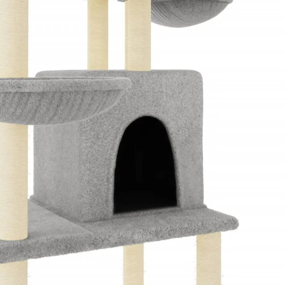 Vidaxl cat tree with sisal scratching posts light grey 180