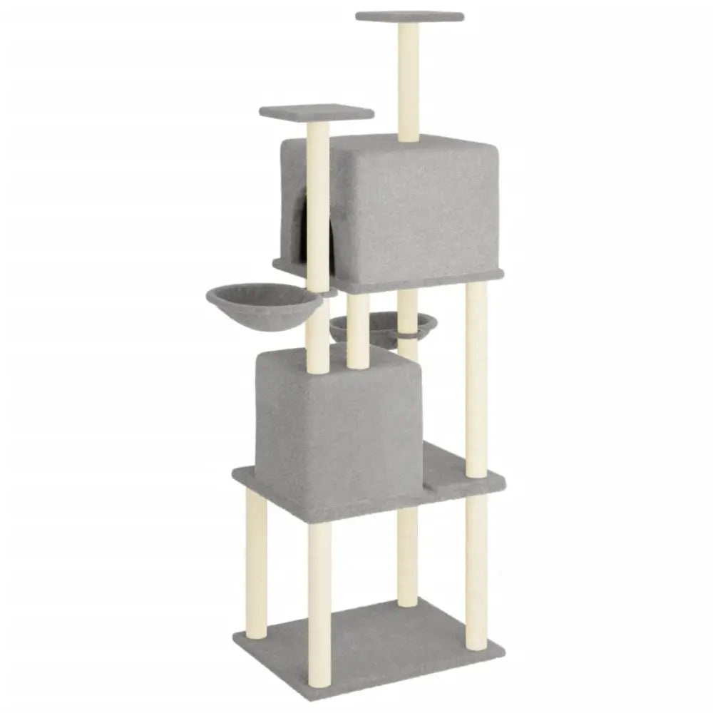 Vidaxl cat tree with sisal scratching posts light grey 180