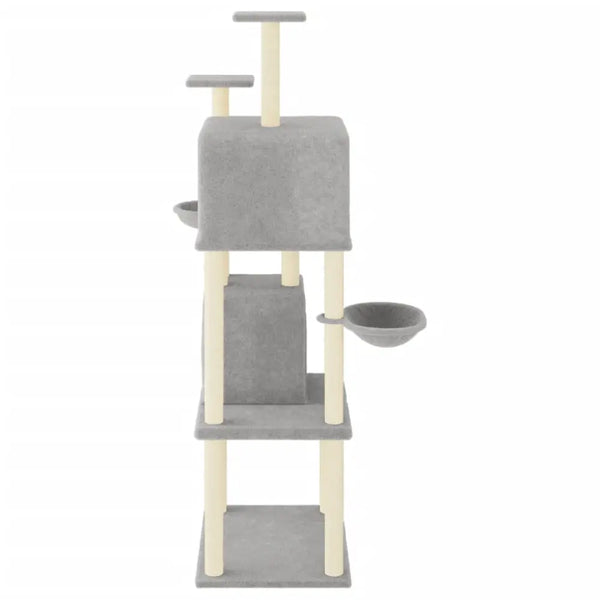 Vidaxl cat tree with sisal scratching posts light grey 180