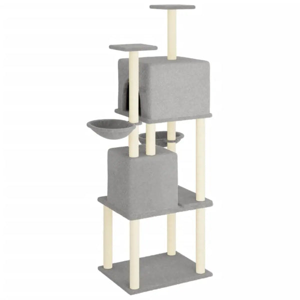 Vidaxl cat tree with sisal scratching posts light grey 180