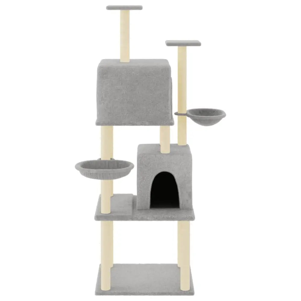 Vidaxl cat tree with sisal scratching posts light grey 180