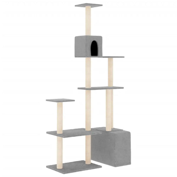 Vidaxl cat tree with sisal scratching posts light grey 180