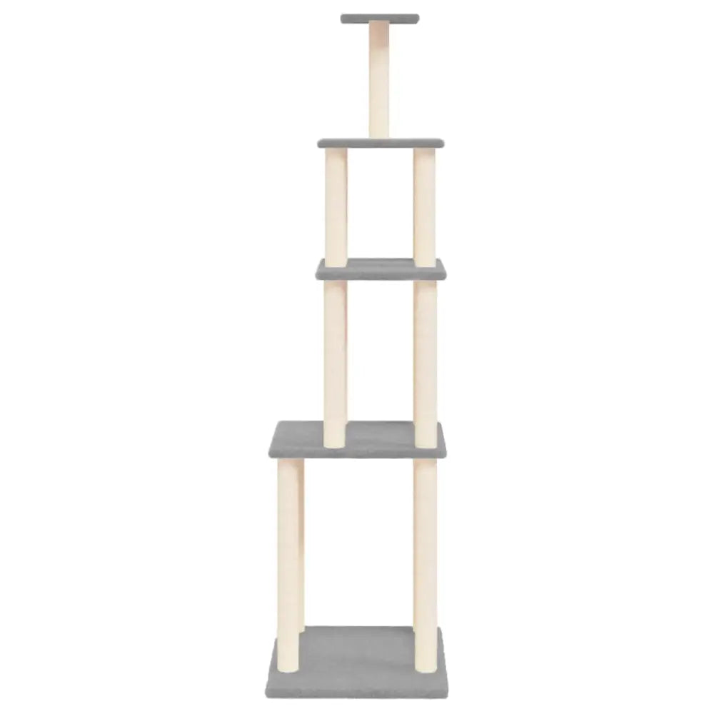 Vidaxl cat tree with sisal scratching posts light grey 183