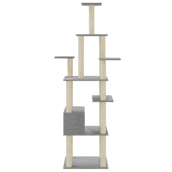 Vidaxl cat tree with sisal scratching posts light grey 183