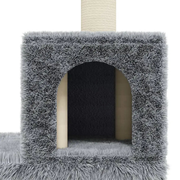 Vidaxl cat tree with sisal scratching posts light grey 188