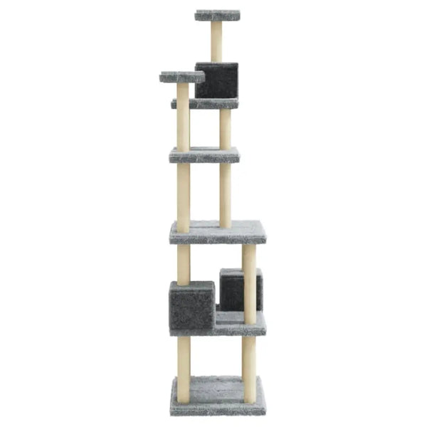 Vidaxl cat tree with sisal scratching posts light grey 188