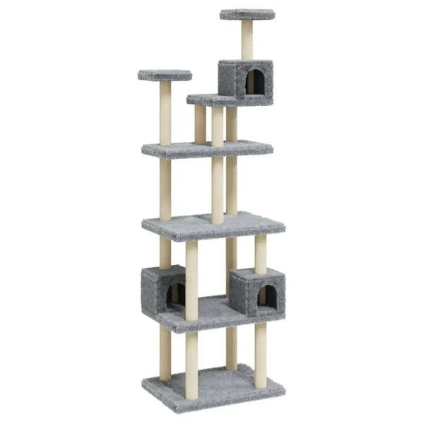 Vidaxl cat tree with sisal scratching posts light grey 188