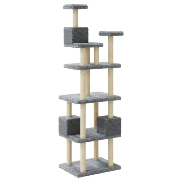 Vidaxl cat tree with sisal scratching posts light grey 188