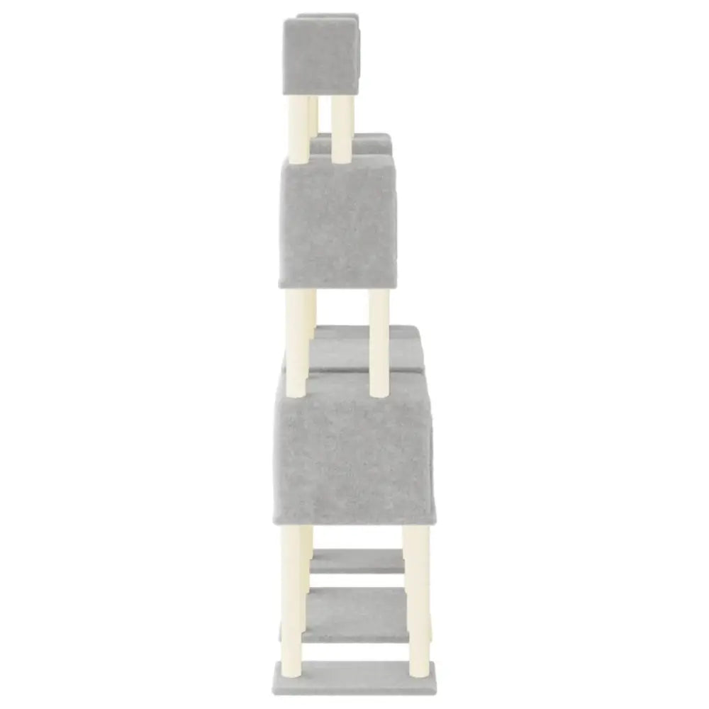 Vidaxl cat tree with sisal scratching posts light grey 199