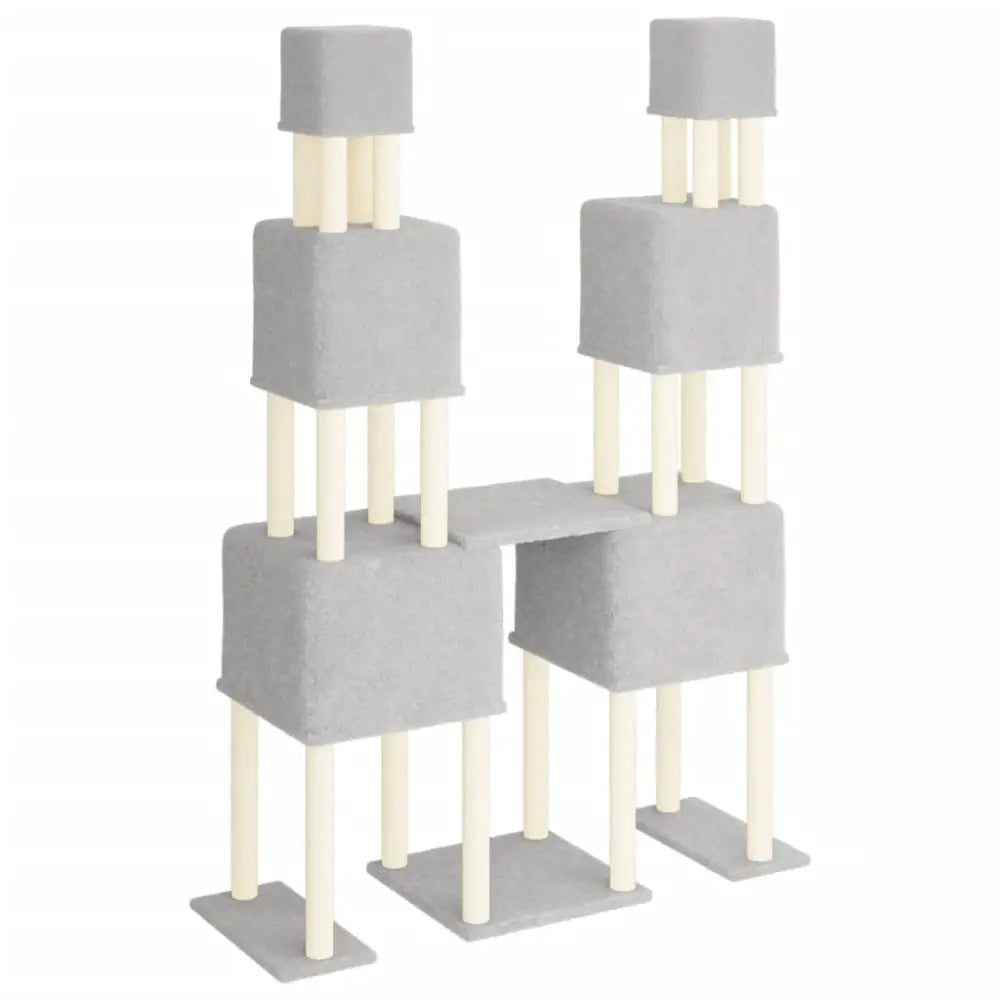 Vidaxl cat tree with sisal scratching posts light grey 199