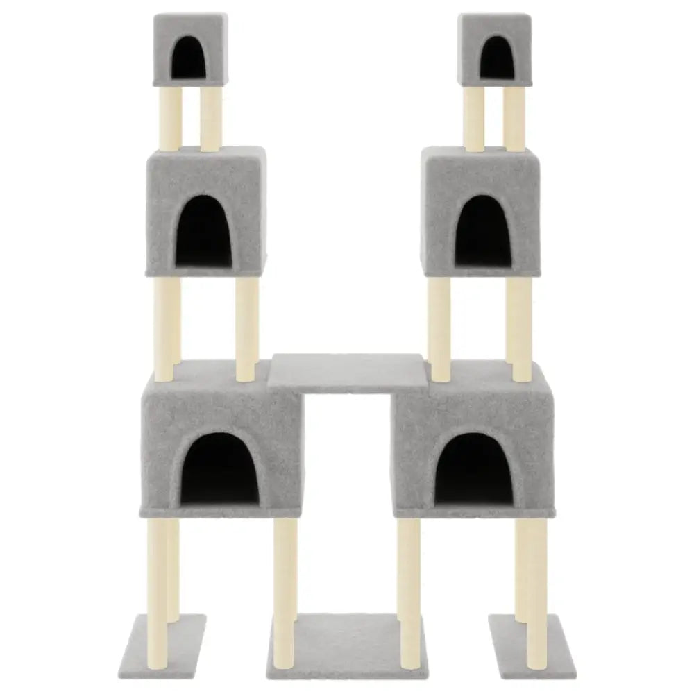 Vidaxl cat tree with sisal scratching posts light grey 199