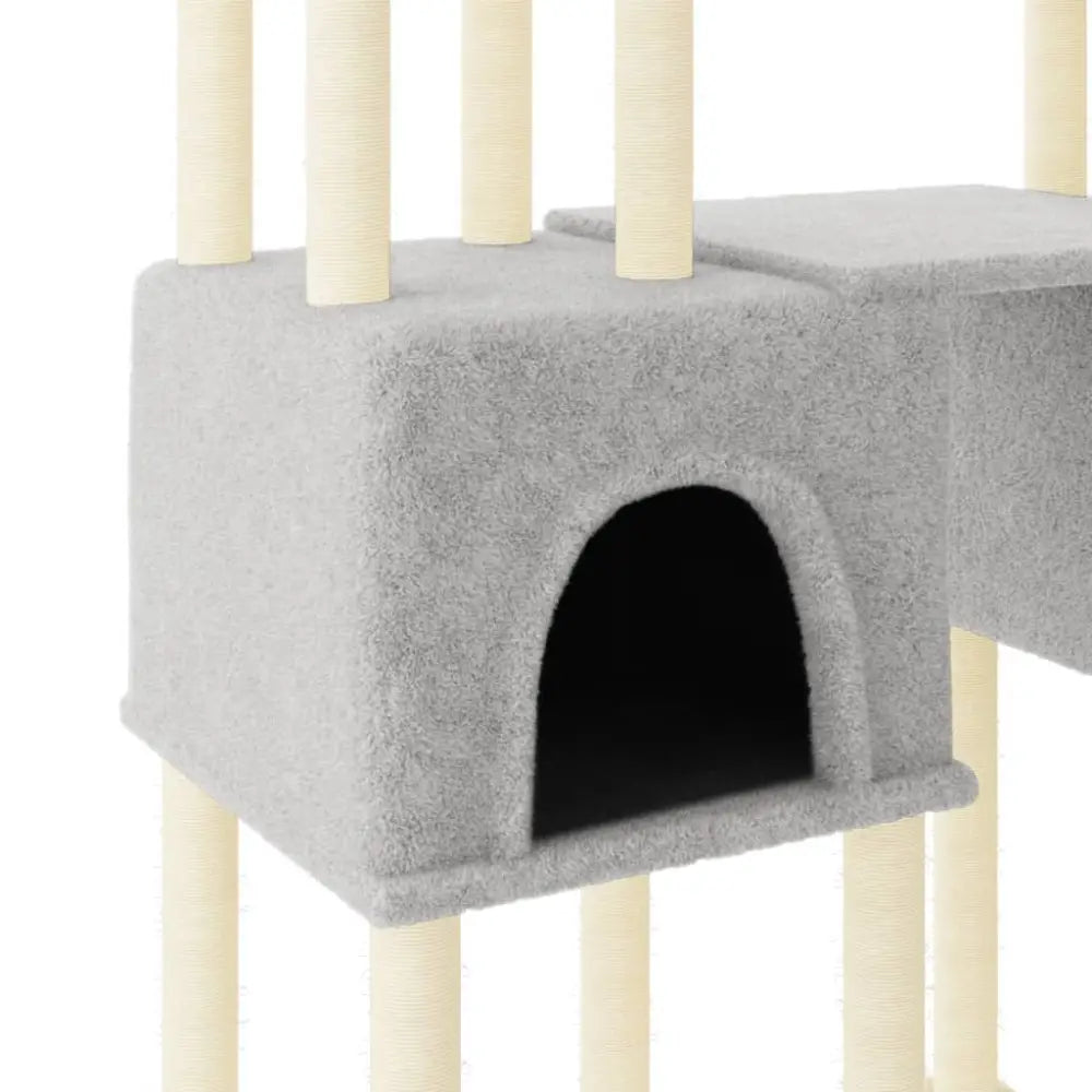 Vidaxl cat tree with sisal scratching posts light grey 199