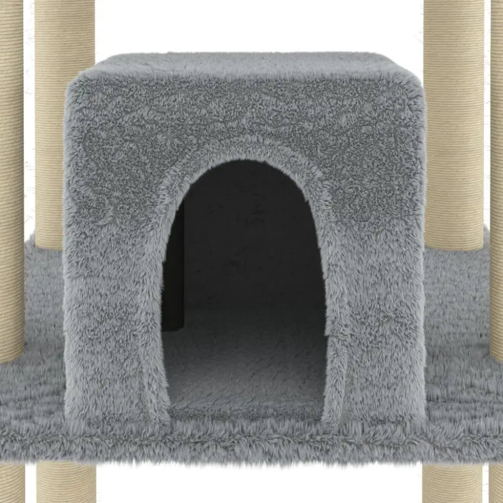 Vidaxl cat tree with sisal scratching posts light grey 216