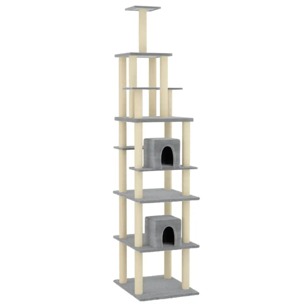 Vidaxl cat tree with sisal scratching posts light grey 216