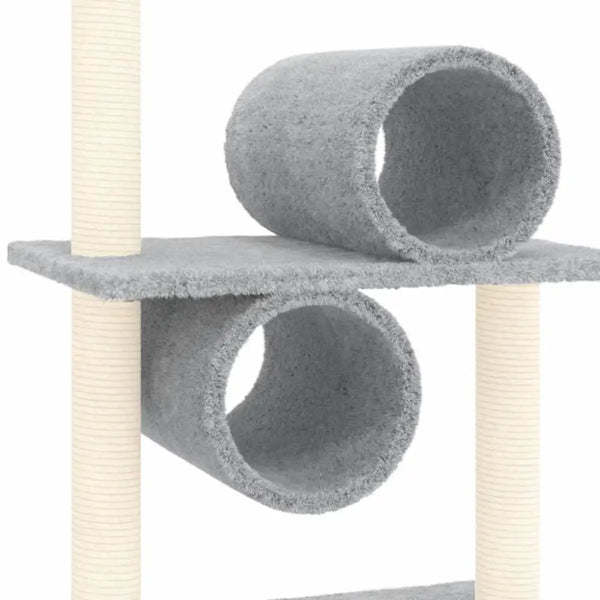 Vidaxl cat tree with sisal scratching posts light grey 279