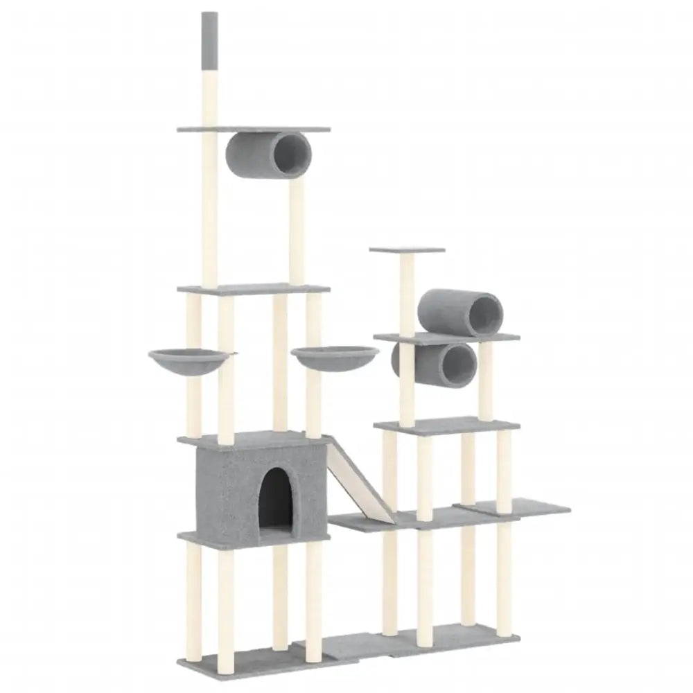 Vidaxl cat tree with sisal scratching posts light grey 279