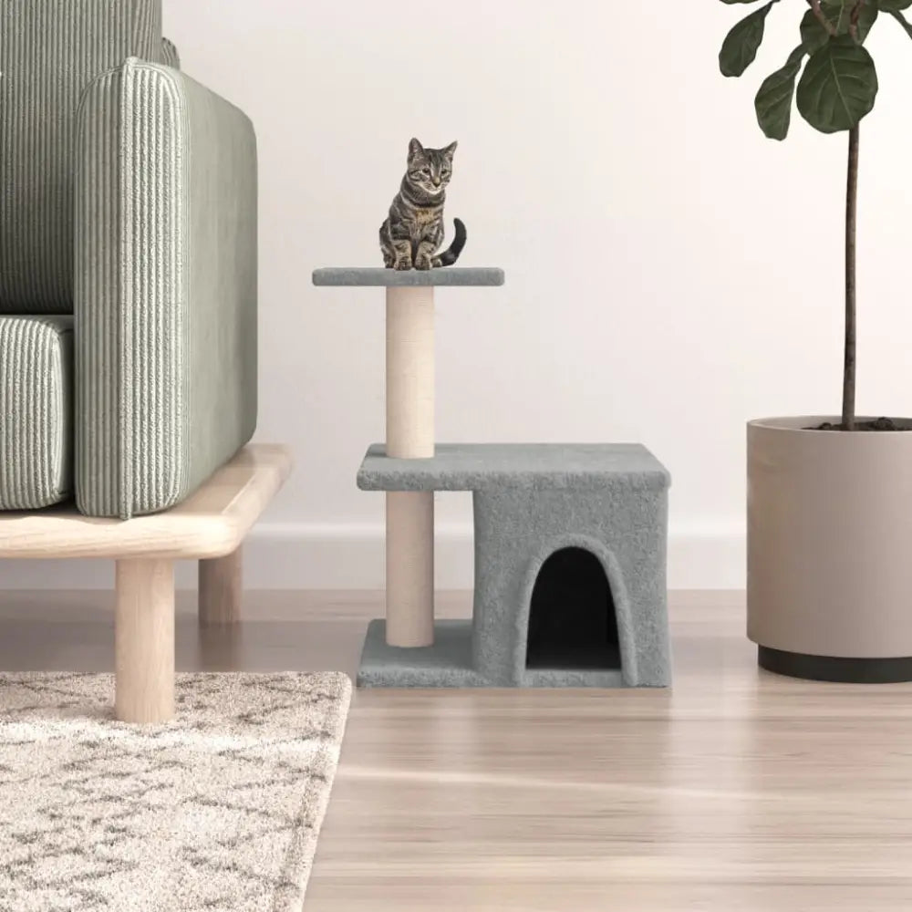 Vidaxl cat tree with sisal scratching posts light grey 48