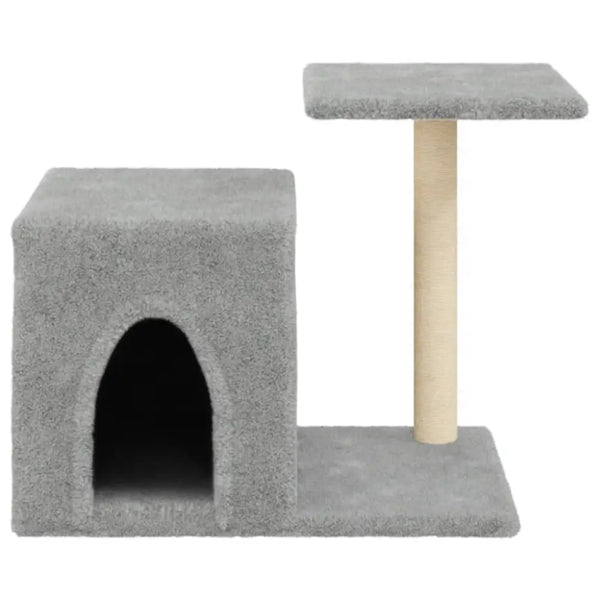 Vidaxl cat tree with sisal scratching posts light grey 50.5