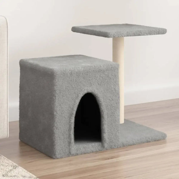 Vidaxl cat tree with sisal scratching posts light grey 50.5