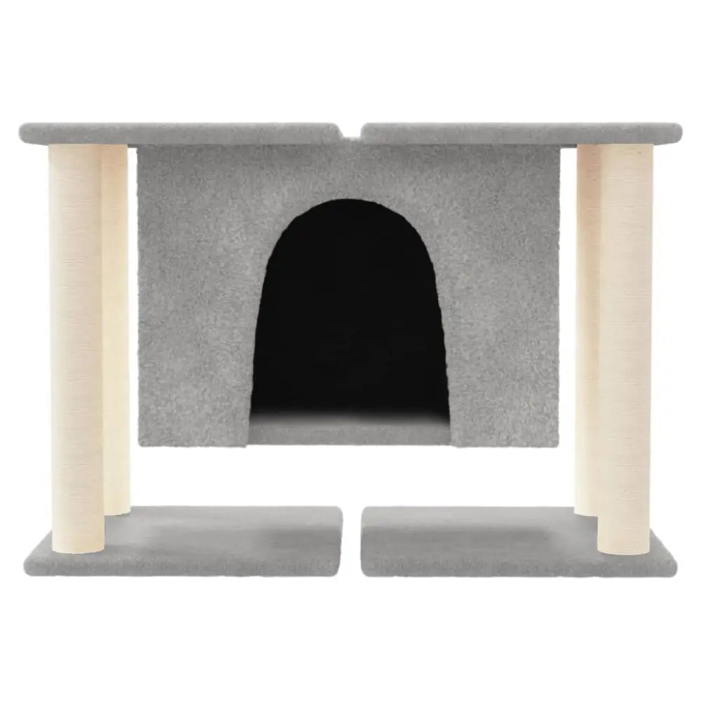 Vidaxl cat tree with sisal scratching posts light grey 50