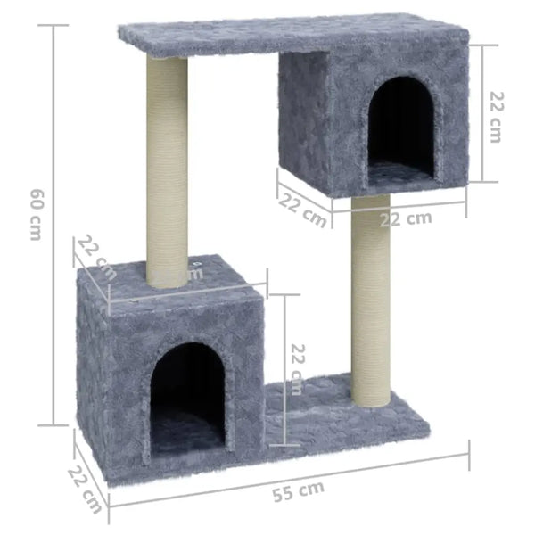 Vidaxl cat tree with sisal scratching posts light grey 60