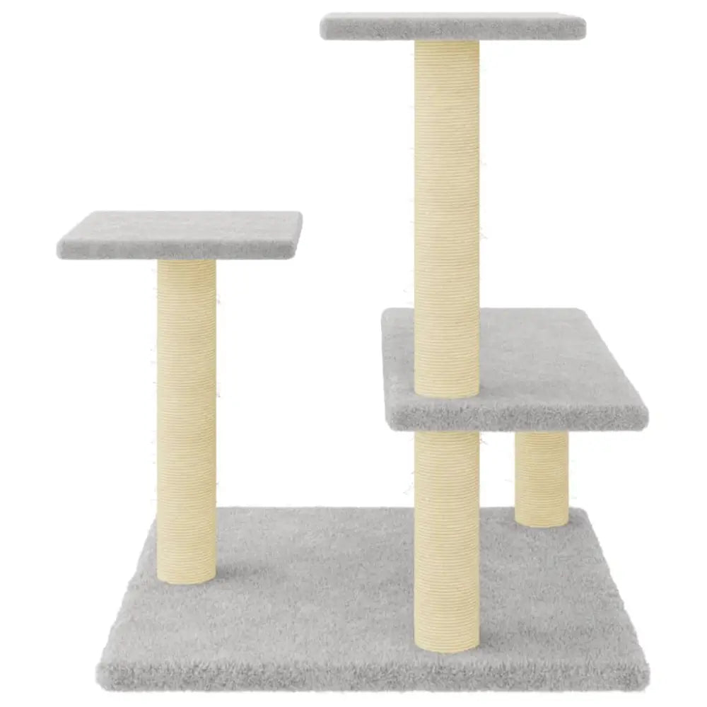 Vidaxl cat tree with sisal scratching posts light grey 61