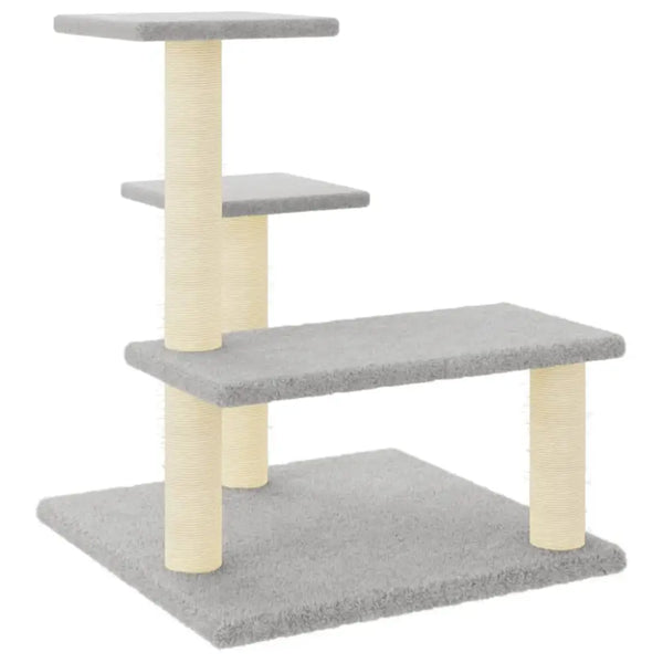 Vidaxl cat tree with sisal scratching posts light grey 61