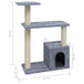 Vidaxl cat tree with sisal scratching posts light grey 70