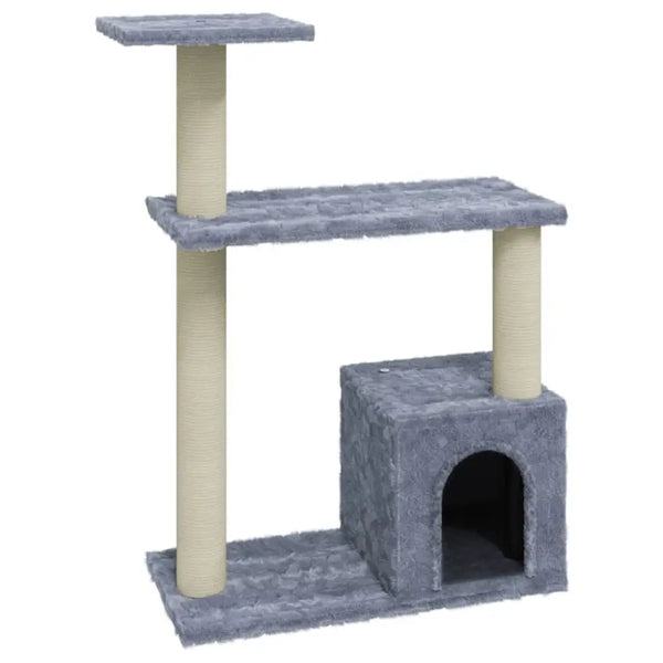 Vidaxl cat tree with sisal scratching posts light grey 70