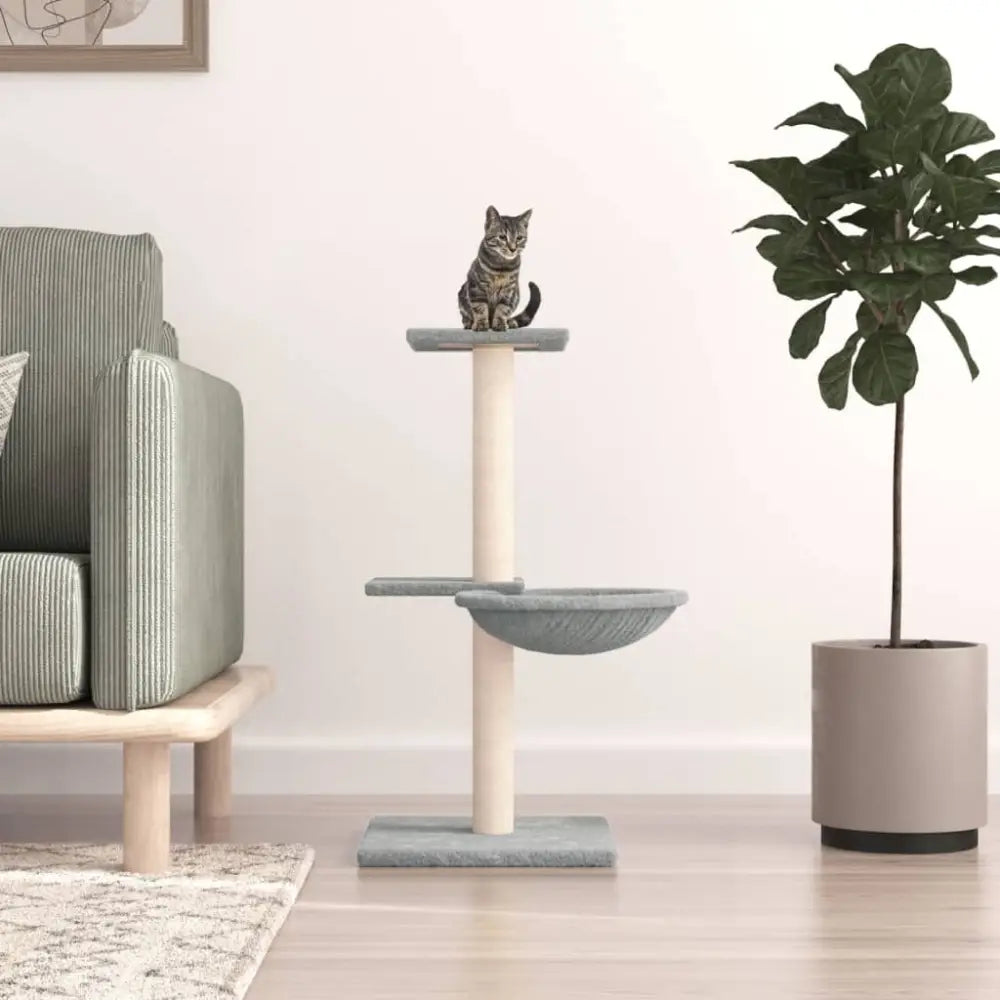 Vidaxl cat tree with sisal scratching posts light grey 72