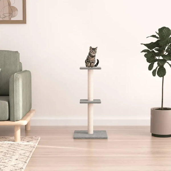 Vidaxl cat tree with sisal scratching posts light grey 73