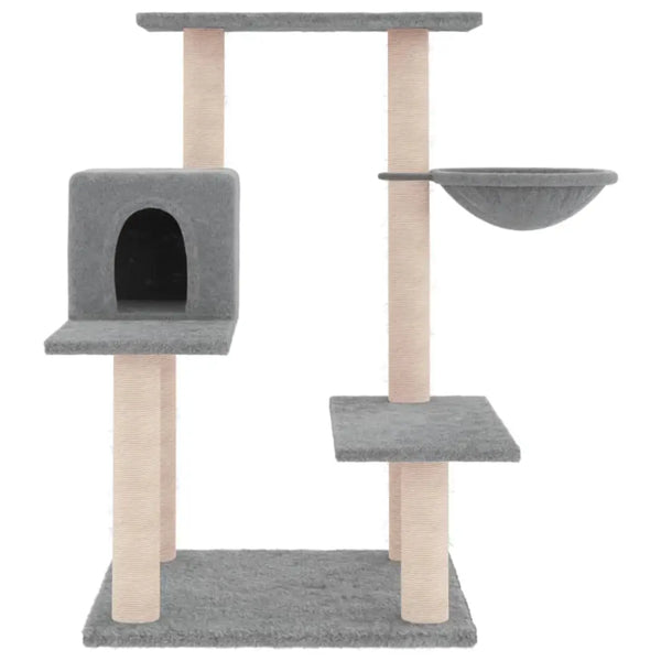 Vidaxl cat tree with sisal scratching posts light grey 82.5