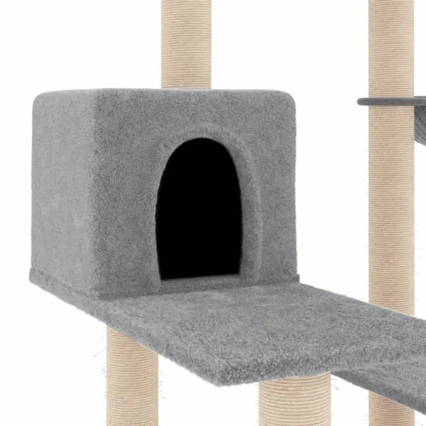 Vidaxl cat tree with sisal scratching posts light grey 82.5