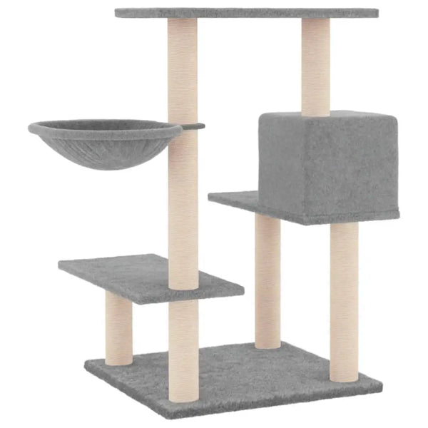 Vidaxl cat tree with sisal scratching posts light grey 82.5