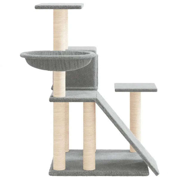 Vidaxl cat tree with sisal scratching posts light grey 82