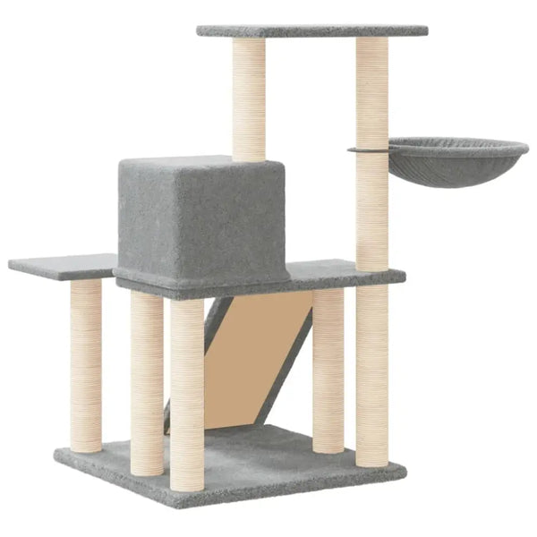 Vidaxl cat tree with sisal scratching posts light grey 82