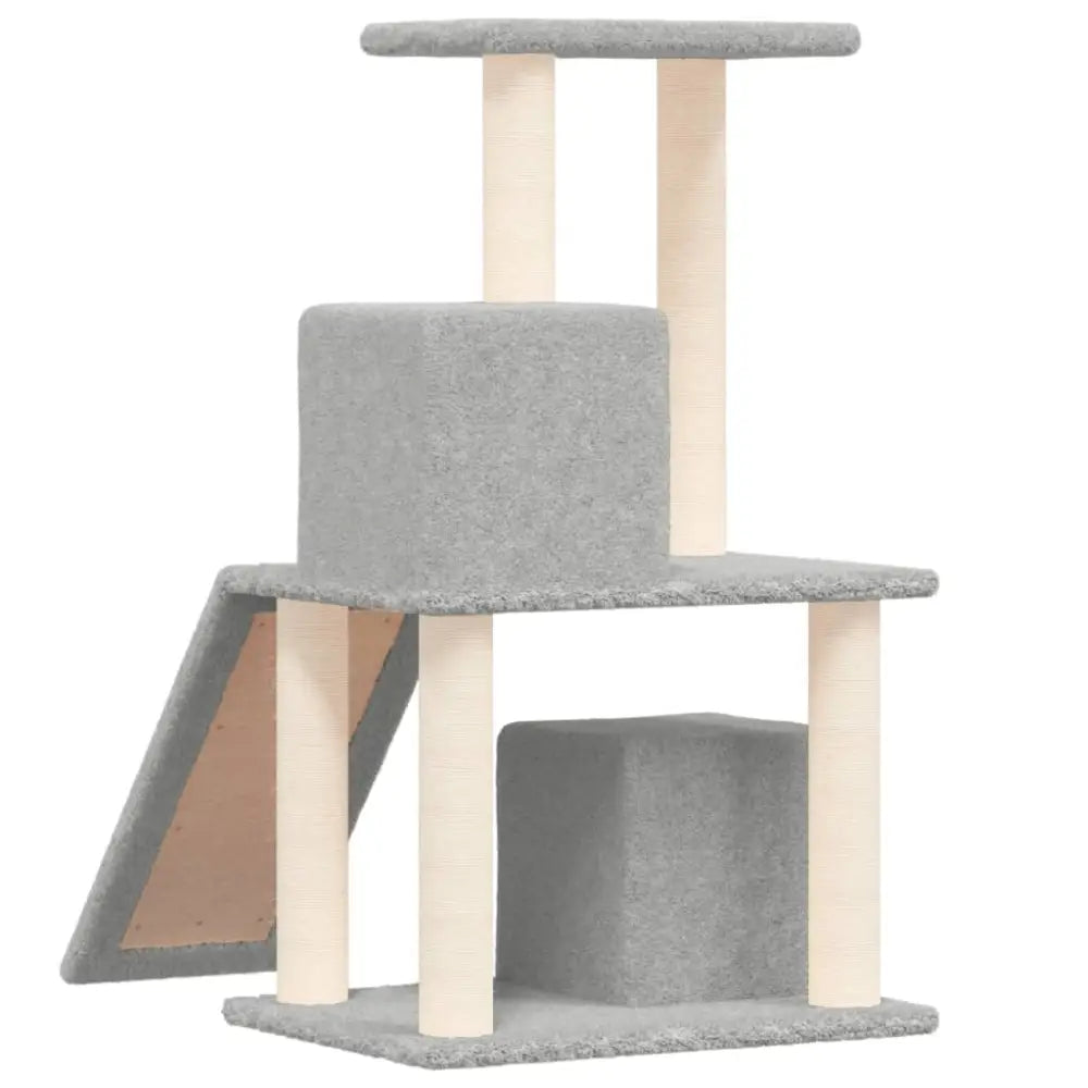 Vidaxl cat tree with sisal scratching posts light grey 82