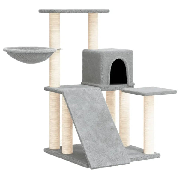 Vidaxl cat tree with sisal scratching posts light grey 82