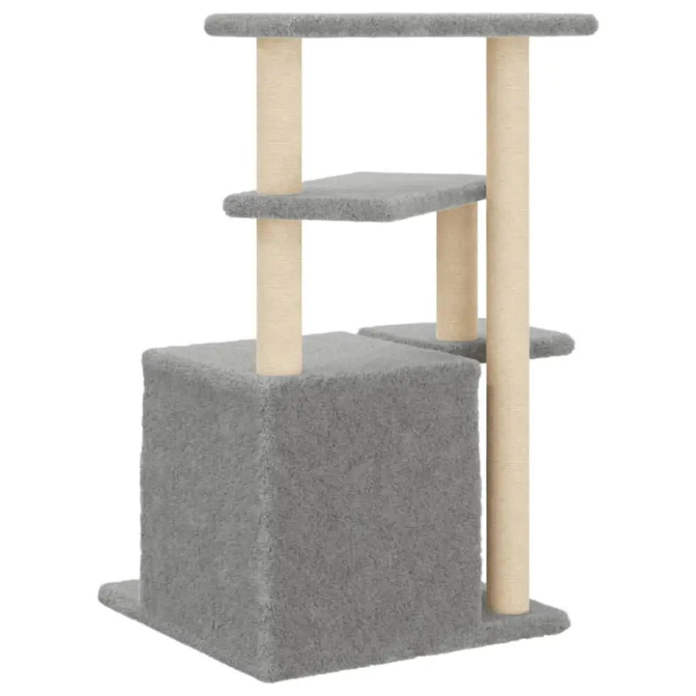 Vidaxl cat tree with sisal scratching posts light grey 83.5