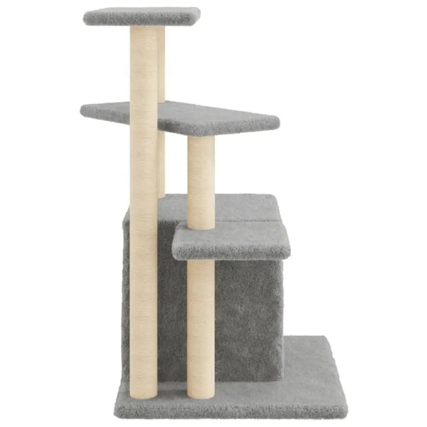 Vidaxl cat tree with sisal scratching posts light grey 83.5