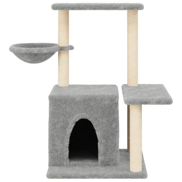 Vidaxl cat tree with sisal scratching posts light grey 83