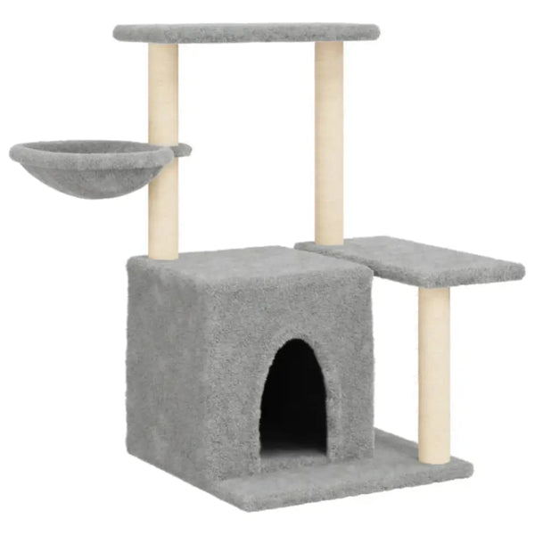 Vidaxl cat tree with sisal scratching posts light grey 83