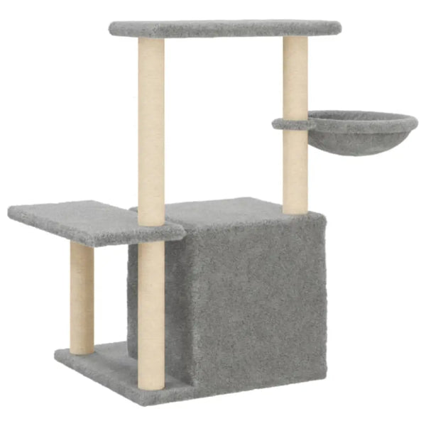 Vidaxl cat tree with sisal scratching posts light grey 83