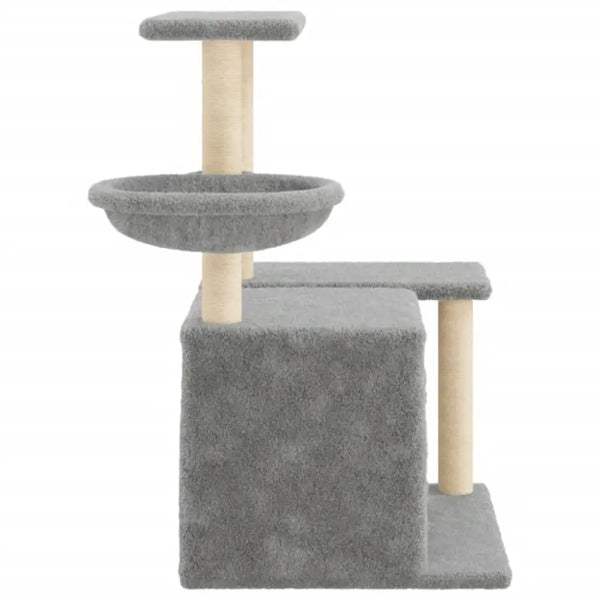 Vidaxl cat tree with sisal scratching posts light grey 83