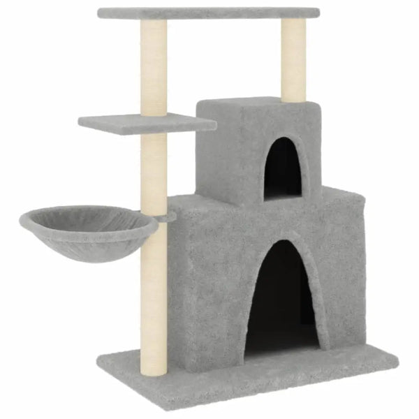 Vidaxl cat tree with sisal scratching posts light grey 83