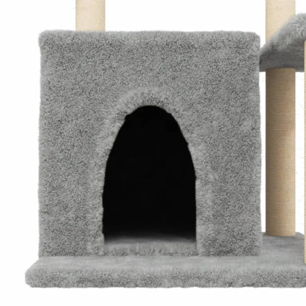 Vidaxl cat tree with sisal scratching posts light grey 83